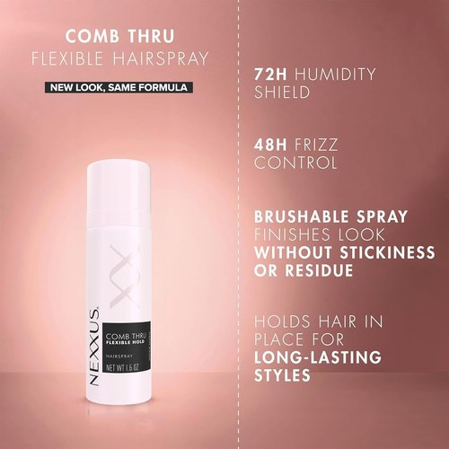 Nexxus Travel Hairspray - Comb Thru Flexible Hold 8-Pack | 72-Hour Anti-Humidity, 1.5 Oz Each