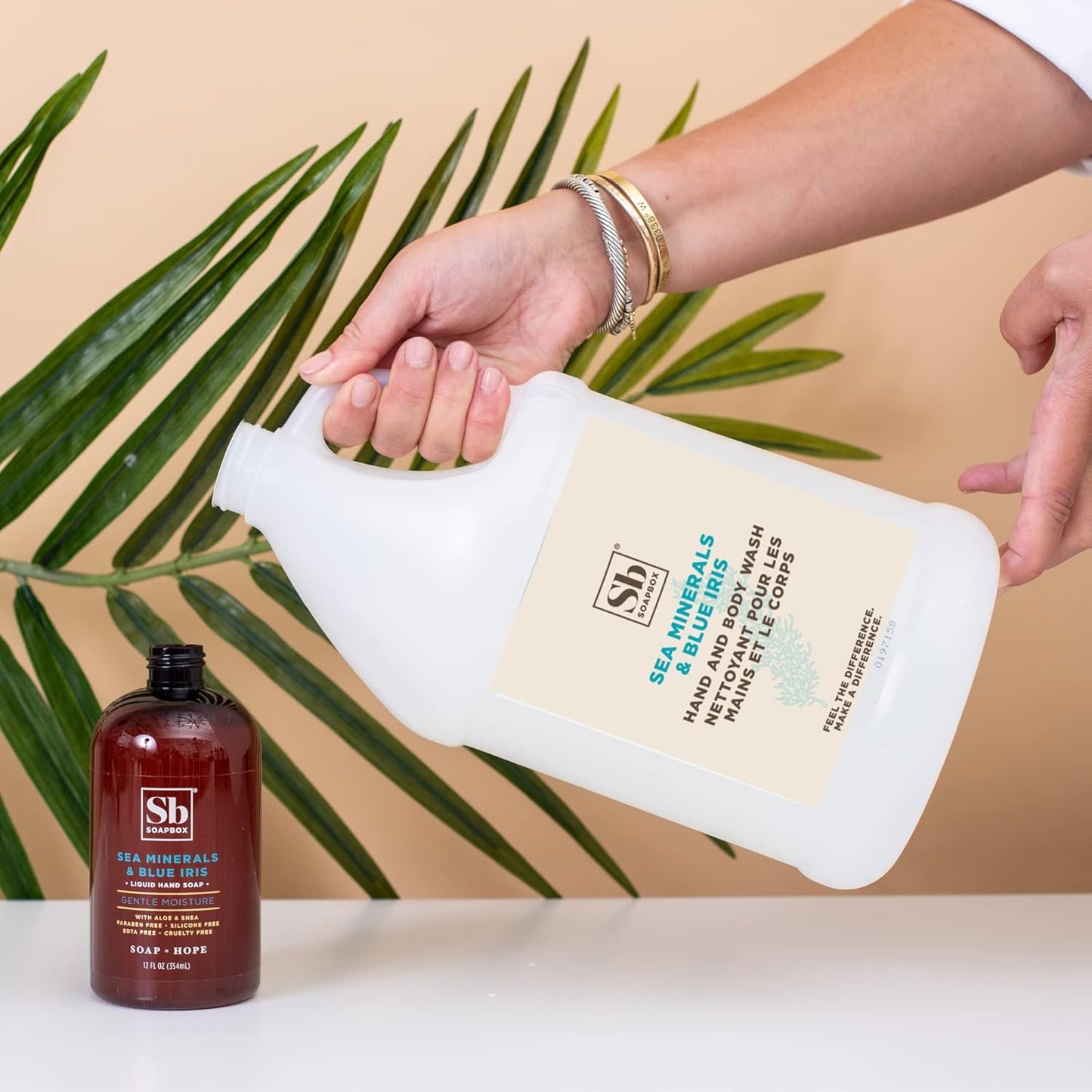 Soapbox Liquid Hand Soap - Gentle, Moisturizing Body Wash with Sea Minerals & Blue Iris | Gallon Size, Vegan & Cruelty-Free