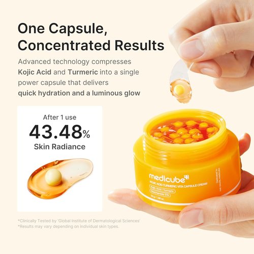Medicube Capsule Cream - Kojic Acid & Turmeric for Uneven Skin Tone | Radiance & Tone Renewal | 1.86 oz