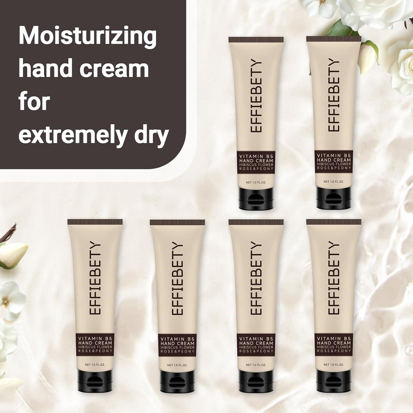 Vitamin B5 Hand Cream - Fast-Absorbing & Non-Greasy Formula for Deep Hydration | 6-Pack, Vegan & Cruelty-Free (1 fl oz)