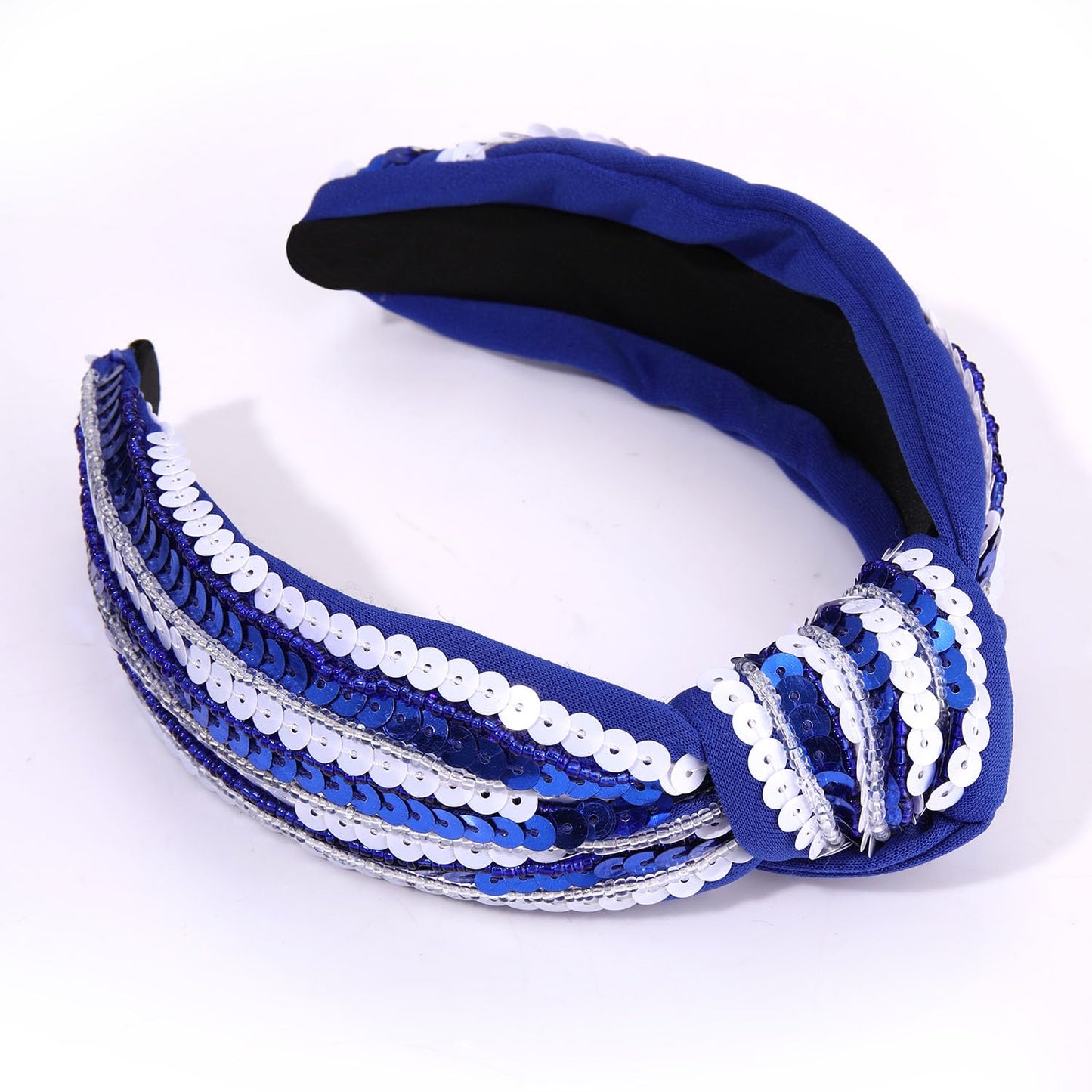 Game Day Knotted Headband Sequin Beaded Football Headband Game Day Sports Wide Top Knot Head Band Hair Accessories Gift