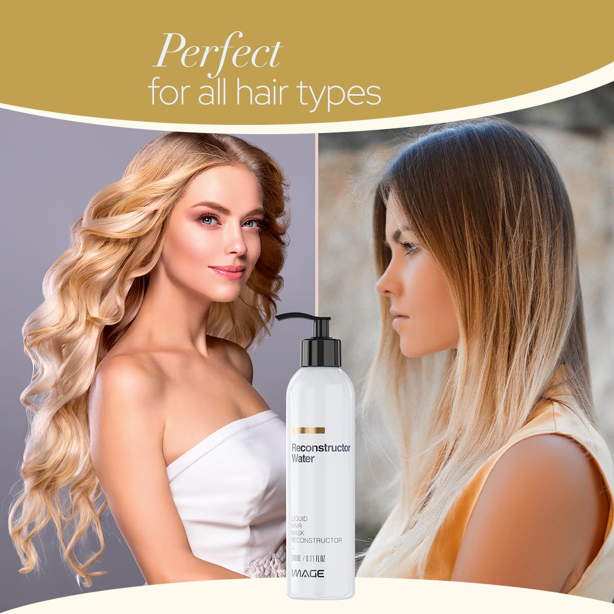 Skiennix Image Reconstructor Water - Liquid Hair Mask for Damaged Hair - Repairs & Moisturizes with Panthenol & Vitamin E - 8.11 Fl Oz