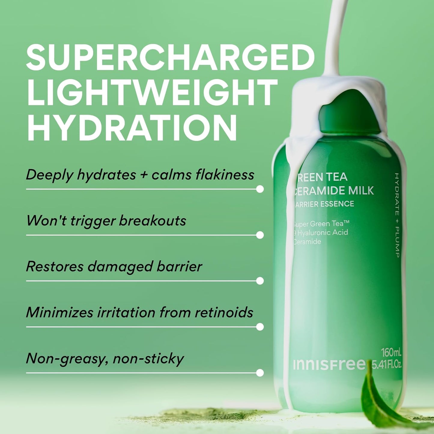 Innisfree Green Tea Ceramide Milk - Hydrating Milky Toner for All Skin Types | Gift Set Available