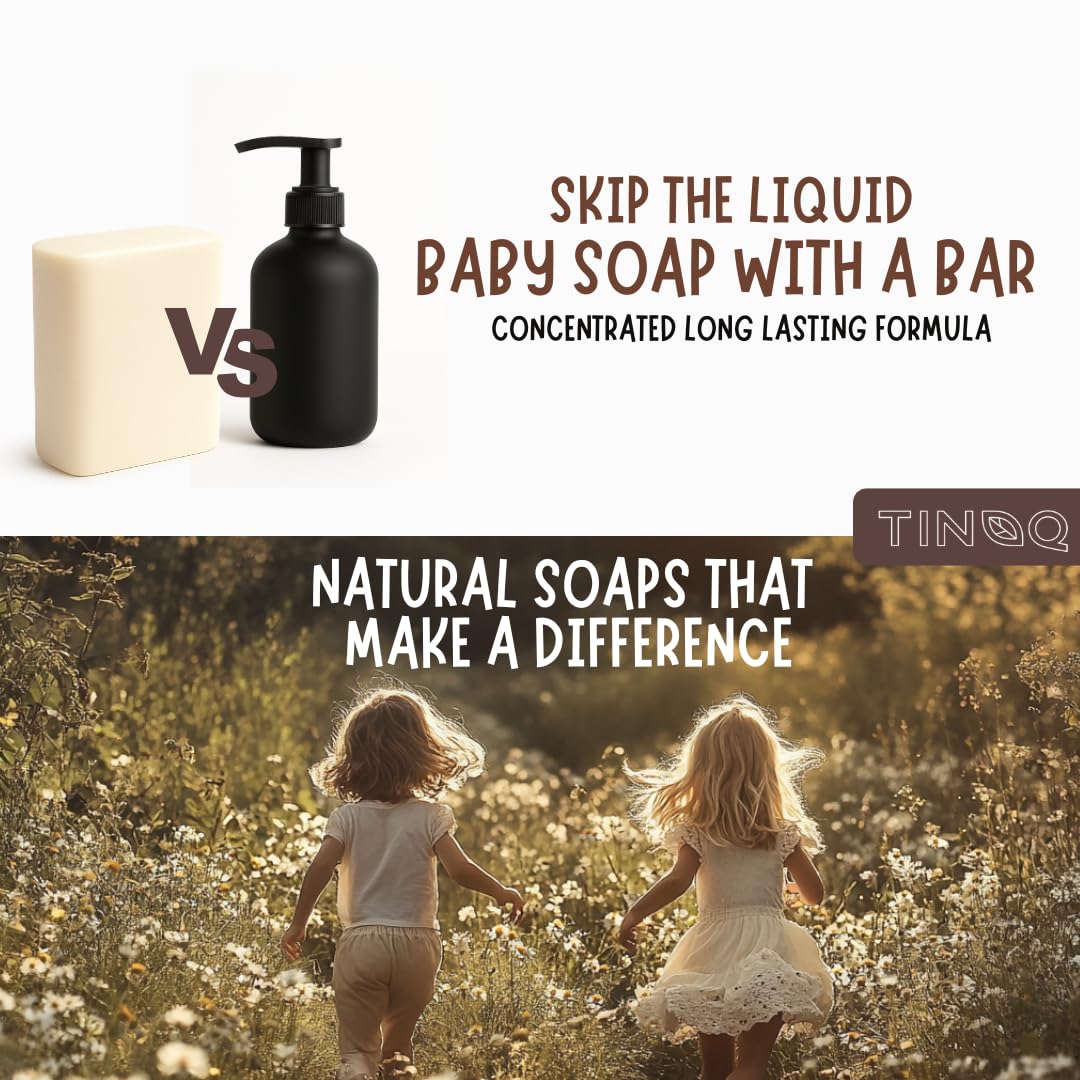 Skiennix Fragrance-Free Baby Bar Soap - Gentle Unscented Natural Soap for Sensitive Skin | 2 Bars (3.5 oz Each)