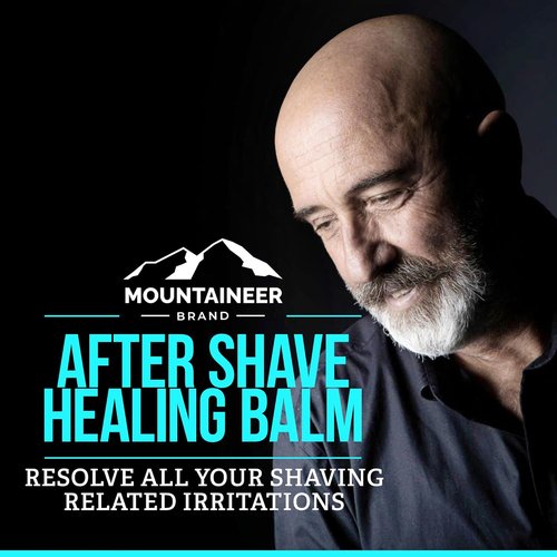 Mountaineer Brand Natural Post Shave Balm - Smokey Bourbon Scent | Soothes & Refreshes Sensitive Skin | 2oz