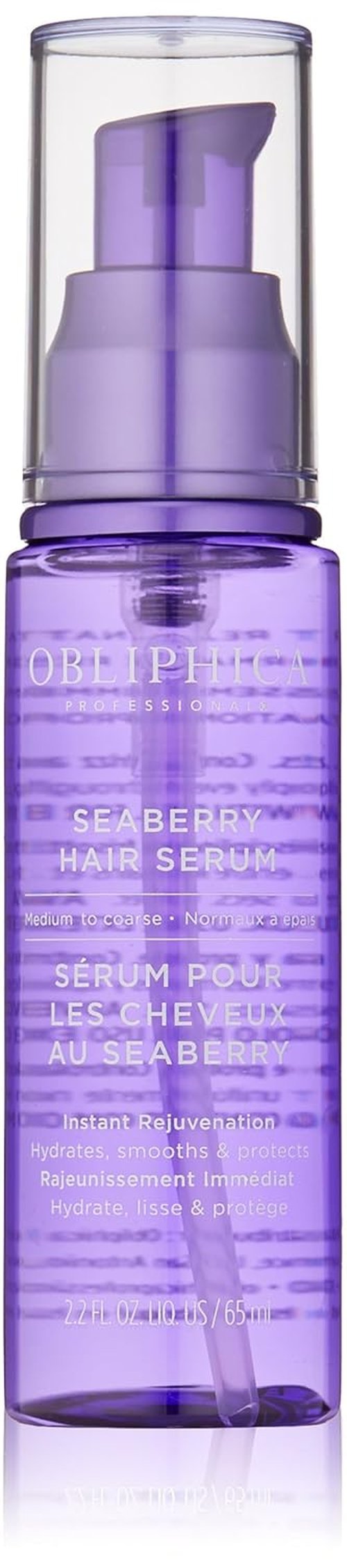 Obliphica Seaberry Leave-In Hair Serum - Nourishing Formula for Frizz-Free Medium & Coarse Hair - 2.2 Fl Oz