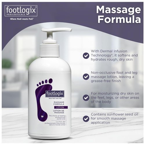 Footlogix Massage Formula Lotion - Nourishing Hydration for Dry Skin | 8.45 oz