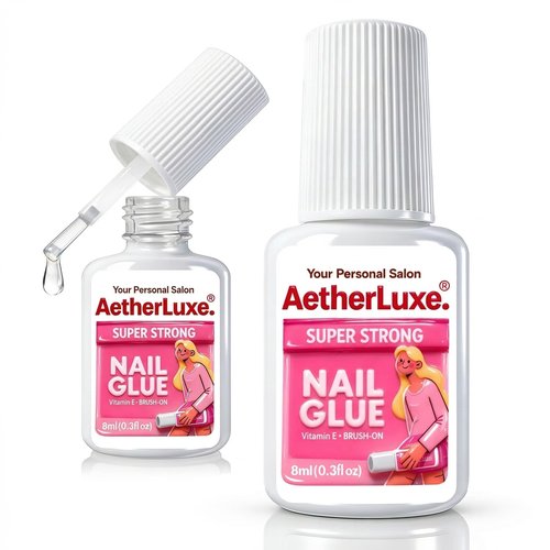 Super Strong Nail Glue for Press On Nails,New & Improved Formula with SGS Certification,5S Instant Dry,Up to 30 Days Hold,False Nail Glue,Brush Applicator,8ml,1 pcs