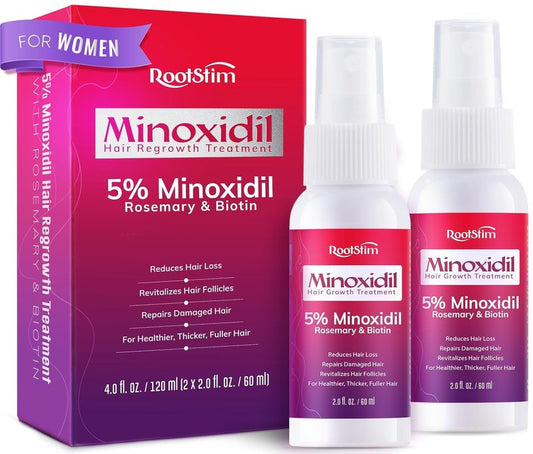 Women's 5% Minoxidil Hair Growth Spray with Rosemary & Biotin, Helps Support Thinning Hair and Fuller-Looking Hair