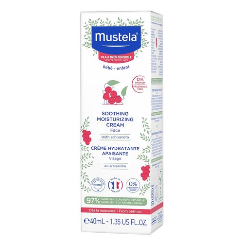 Mustela Baby Soothing Moisturizing Cream | Fragrance-Free Face Moisturizer for Sensitive Skin - 1.35 fl. oz.