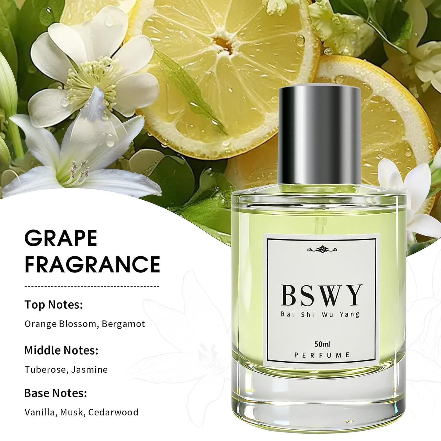 Skiennix Women's Eau de Parfum - Cozy Floral Jasmine & Sweet Vanilla - Long-Lasting Travel Size 1.7oz (50ml)