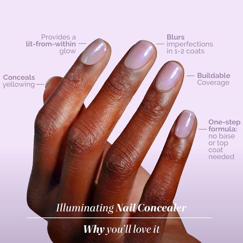 LONDONTOWN Illuminating Nail Concealer - Sheer Brightening Polish & Strengthener for Discolored Nails | 0.4 Fl Oz