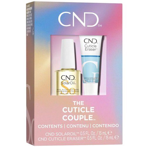 CND Cuticle Care Set - SolarOil & Cuticle Eraser for Moisturizing & Gentle Exfoliation | 0.5 fl oz