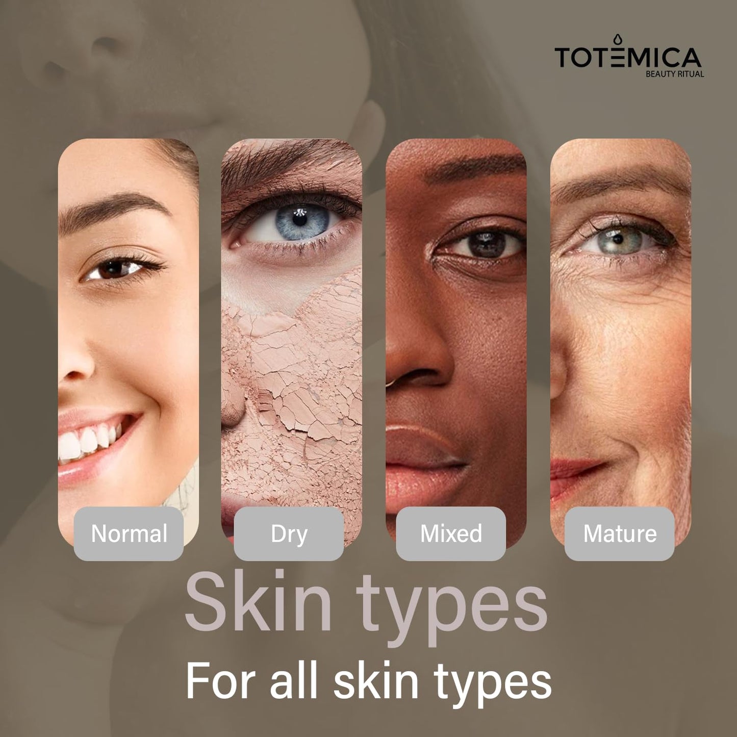 TOTEMICA Skin Care Set | 4-Step Ritual Kit for Dry Skin - Cleanser, Toner, Serum & Moisturizer - Vegan & Cruelty-Free
