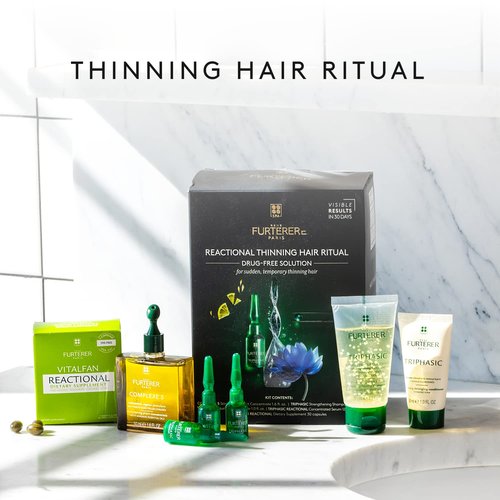 Rene Furterer Reactional Thinning Hair Ritual - Drug-Free Solution for Sudden Hair Thinning | 1 Ct.