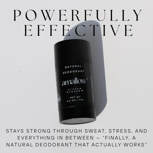 Amallow Natural Deodorant - Aluminum Salt-Free, Tallow-Based Formula with Magnesium & Zinc - 2.6 oz Citrus Blossom