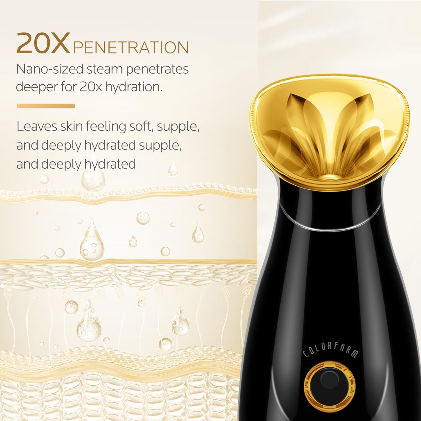 Colorfarm Facial Steamer Nano Ionic: Face Steamer Deep Cleaning Unclogs Pores - Humidifier Hot Mist Home Sauna Spa for Women Men Sinuses Moisturizing