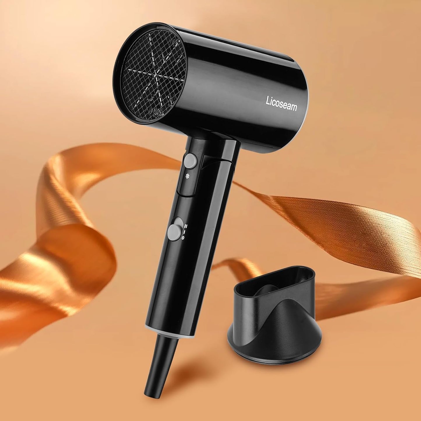 Skiennix Hair Dryer - 1600W Compact Foldable Blow Dryer for Fast Drying - Sleek Black Design