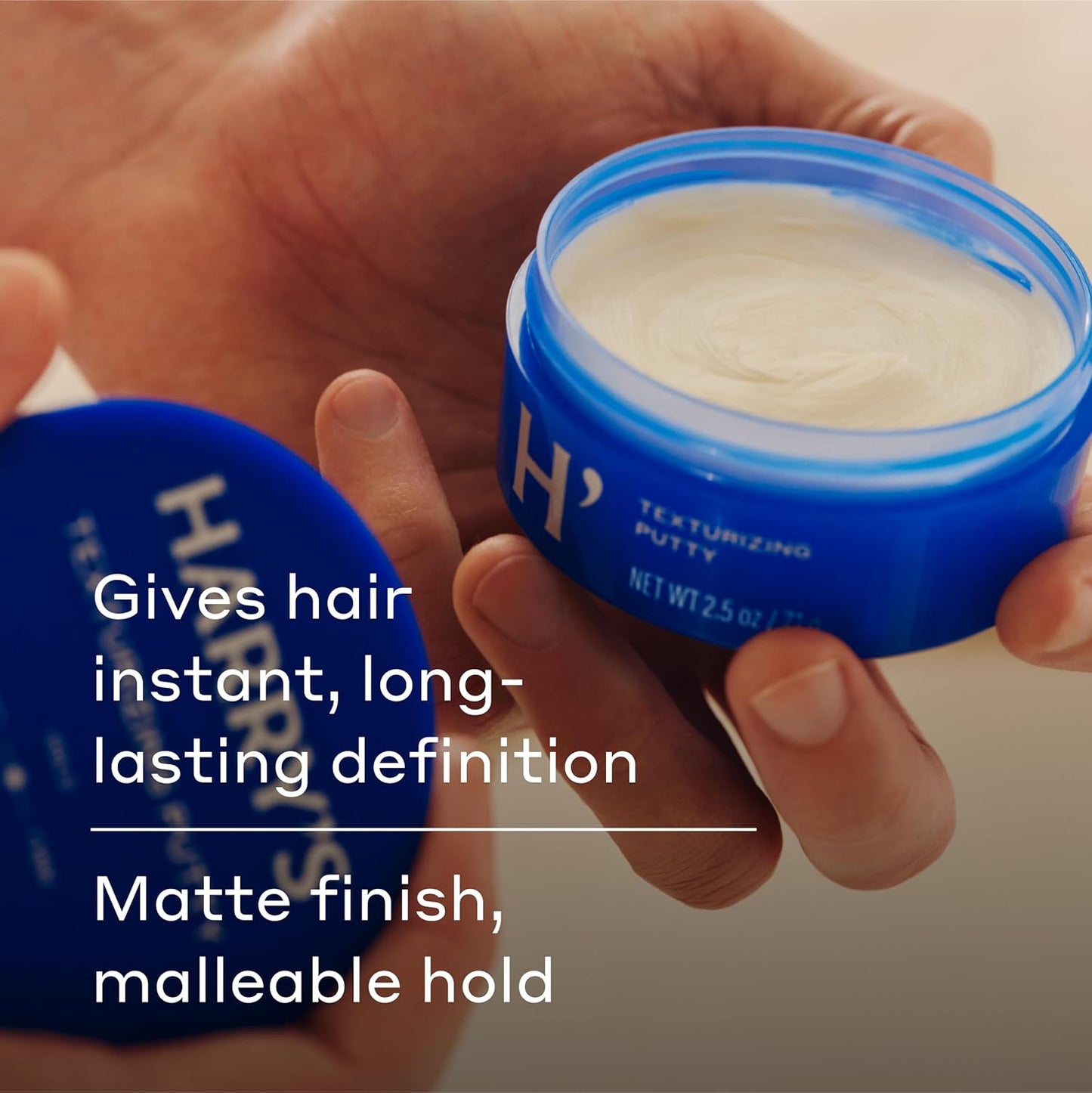 Harry's Texturizing Hair Putty for Men - Malleable Hold & Matte Finish - 2.5 oz - Paraben & Sulfate Free
