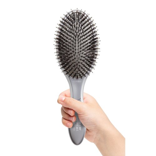 Olivia Garden Ceramic + Ion Supreme Styler Paddle Brush - Boar Bristles for Shine & Frizz Control
