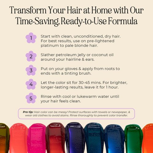 INH Semi Permanent Hair Color - Amethyst Dark Purple Tint | Vegan, No Bleach, 6oz Conditioner
