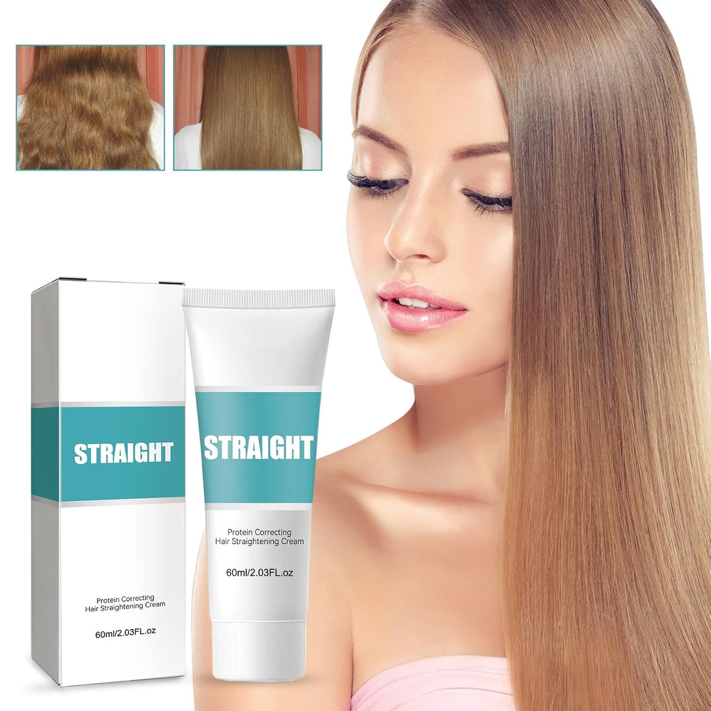 Skiennix Silk & Gloss Protein Hair Straightening Cream - 2PCS for Smooth Curly Hair