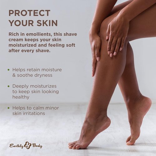 Earthly Body Miracle Oil Shave Cream - Reduces Nicks & Skin Irritation - Tea Tree, Hemp Seed & Argan Oils - 100% Vegan, Cruelty-Free