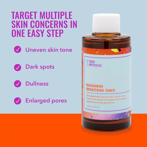 Good Molecules Niacinamide Brightening Toner - Face Toner for Even Skin Tone & Pore Minimizing | 4 oz