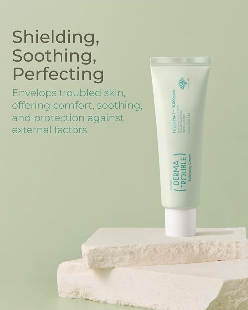 Fusiderm-T Derma Trouble Balancing Cream - Lightweight Acne Moisturizer | 1.7 fl oz Hydrating Formula