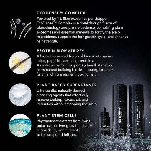 Caldera + Lab Hair Care System for Men - Sulfate-Free Shampoo, Conditioner & Scalp Serum | Fuller, Stronger Hair | Gift-Ready Set