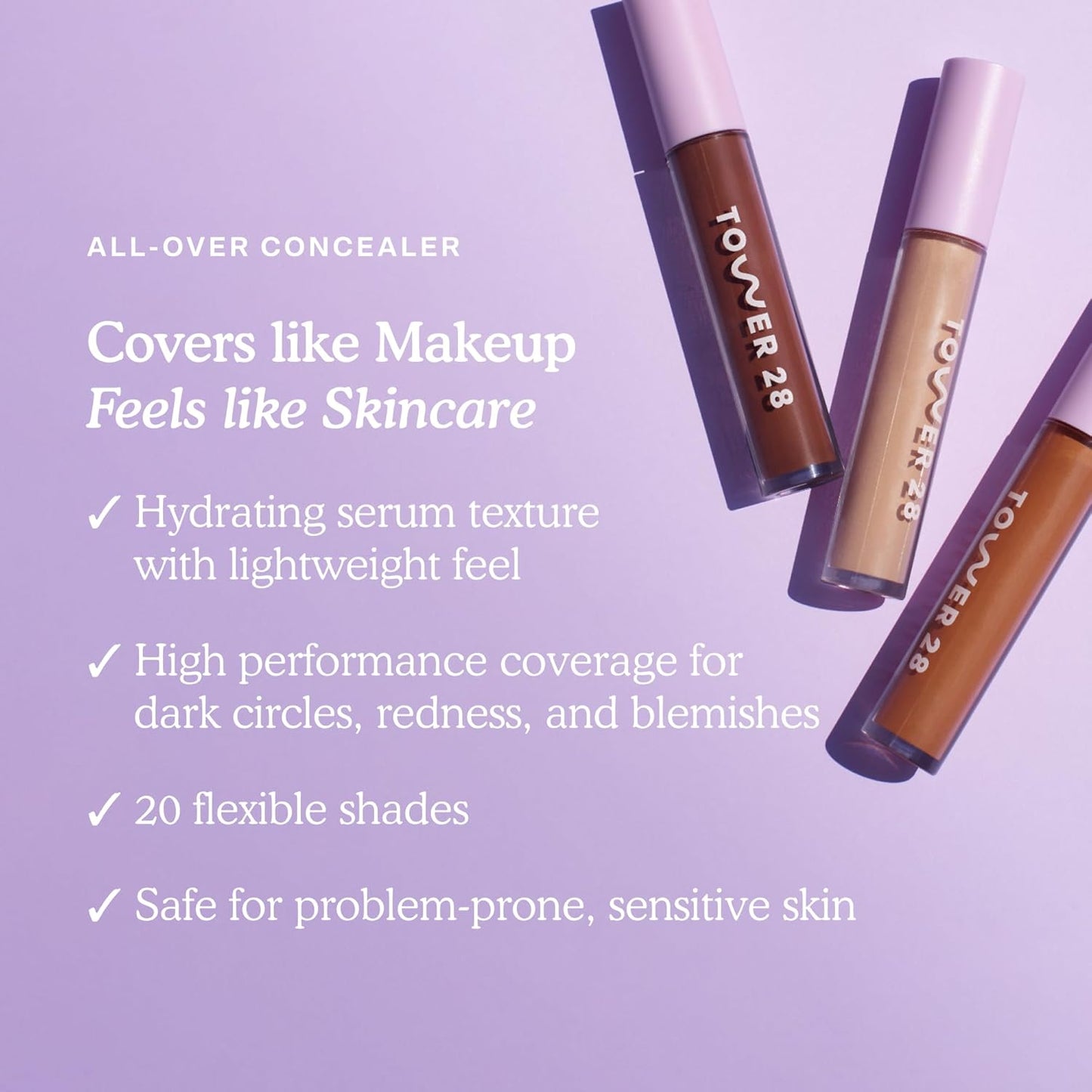 Tower 28 Swipe Serum Concealer - Hydrating Medium-Full Coverage + Under Eye Brightener - 11 Tan/Medium Warm (0.22 oz)