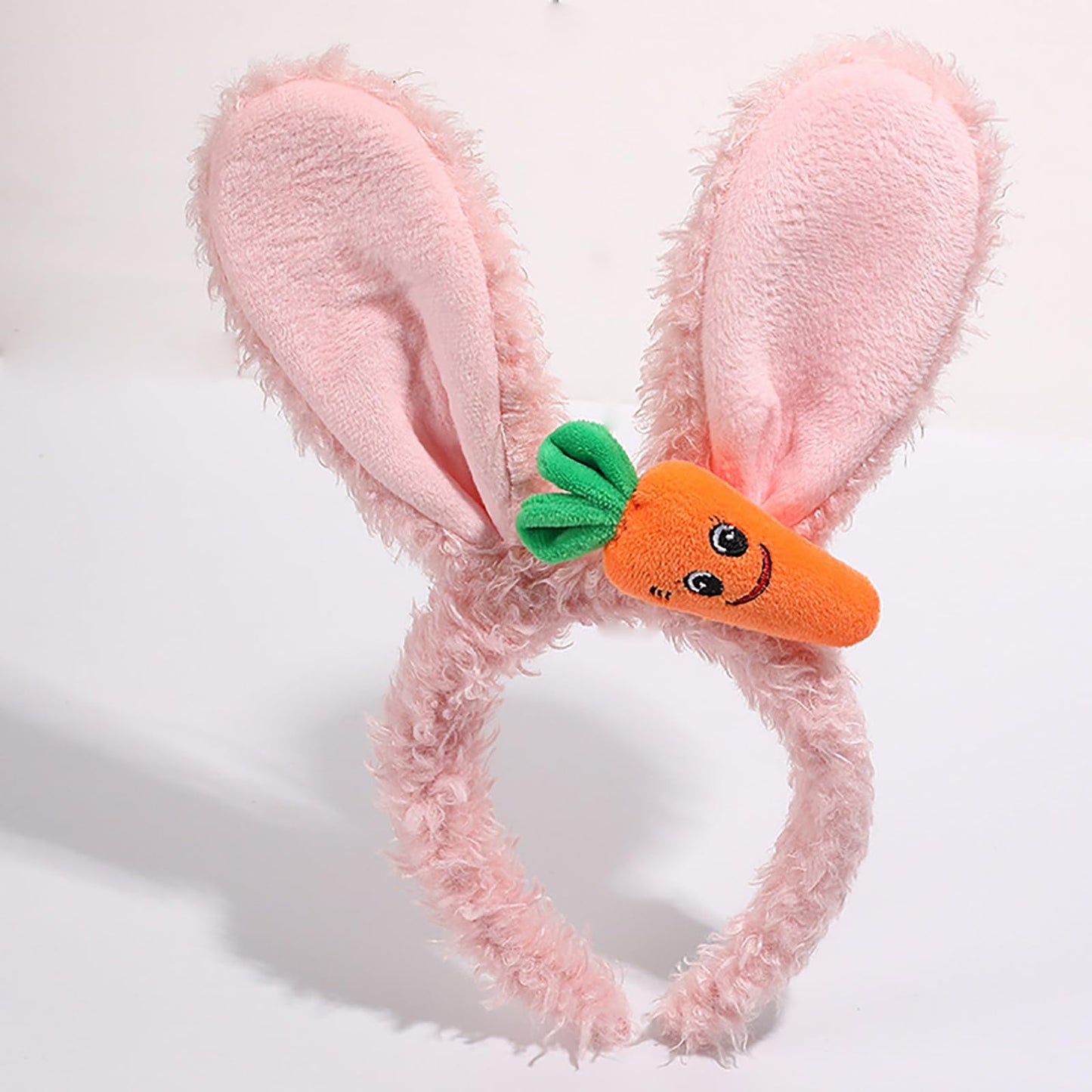 FunSpt Easter Bunny Rabbit Ears Plush Headband Halloween Costume for Aldult Carrots 2