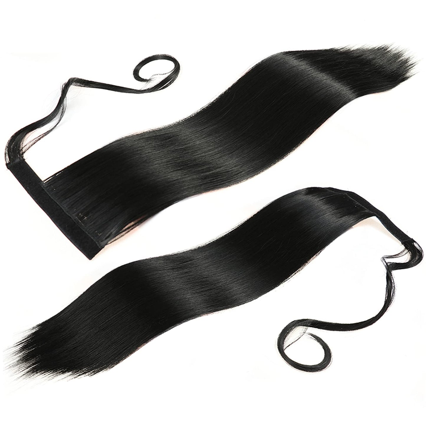 Inscca Ponytail Clip In Extension Dark Blonde Long Synthetic Pony Tails 60 cm Wrap Around Fake Hair Piece 100 g 24" for Black Women