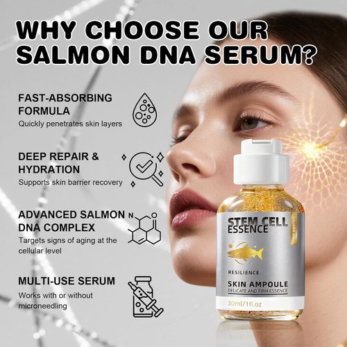 **Skiennix Salmon DNA Serum - Anti-Aging Hydration Booster for Face & Body | Brightening & Firming Microneedling Serum**