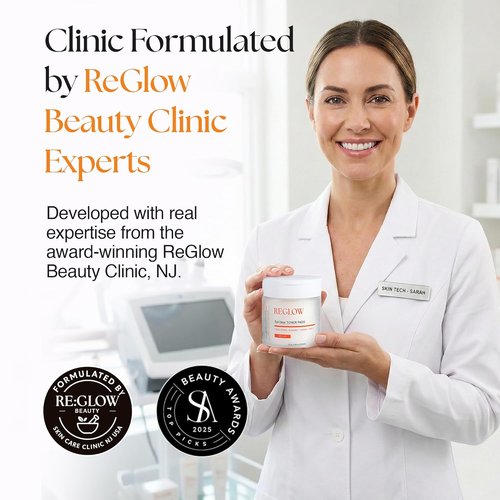 ReGlow EpiClear Toner Pads - Exfoliating Facial Pads with PHA, AHA, BHA & Niacinamide | Hydrating Pore Care - 60 Count