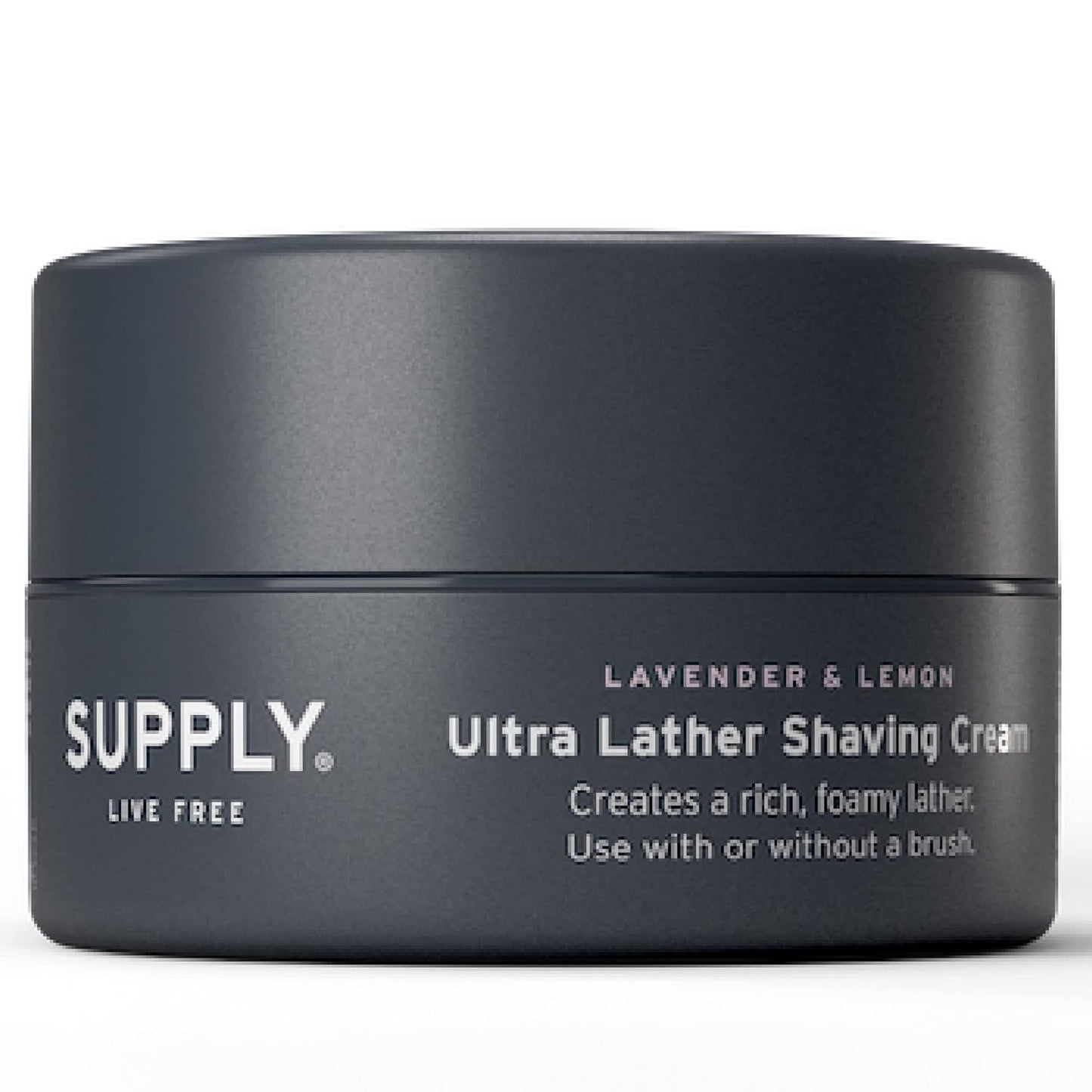 SUPPLY - Ultra Lather Shaving Cream - Lavender & Lemon - Lathering, Men's Shaving Lather Cream - Hypoallergenic, Naturally Soothing Shave Lather, Protects Against Razor Burn and Irritation- 3.4 Oz Jar