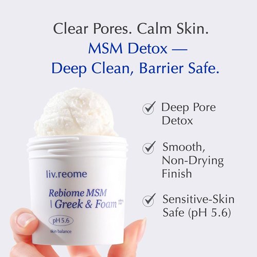MSM Sulfur Deep Pore Cleanser - Gentle Low pH Face Wash for Sensitive Skin, Pore Reset Formula