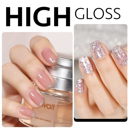 GAOY Top Coat for Gel Nail Polish, 16ml No Wipe Clear Finish, High Gloss Varnish for Long Lasting UV Nail Art DIY