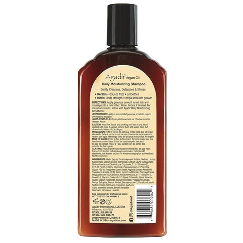 Agadir Daily Moisturizing Shampoo - Nourishing Formula for All Hair Types | 12.4 oz