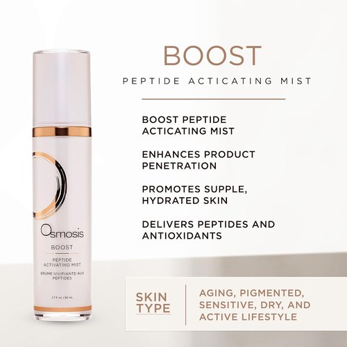 OSMOSIS Boost Peptide Facial Mist - Hydrating Spray for Sensitive Skin | 2.7 Fl Oz