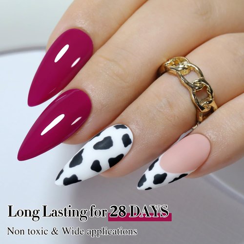 Double Rhythm 15ML Gel Polish Pure Sheer Same Color Same Bottle Soak Off Gel Polish Art Manicure Salon DIY at Home for Women (Wine Red-A1456)