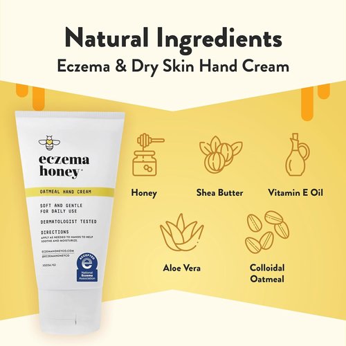 Eczema Honey Oatmeal Hand Cream - Natural Lotion for Eczema Relief | Soothes Dry, Itchy Skin (2 Oz)
