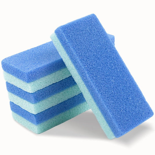 Set of 4 Blue Pumice Stones – Callus Remover & Body Scrubber for Feet, Hands, Elbows & Skin Exfoliation
