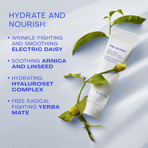 Outset Cool Cream Smoothing Mask - Hydrating & Plumping Vegan Face Mask for All Skin Types
