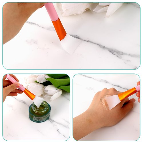 4pcs Face Mask Brush for Facial,Silicone Face Mask Applicator Soft Face Brush for Sleeping Mask, Mud Mask, Hairless Body Lotion