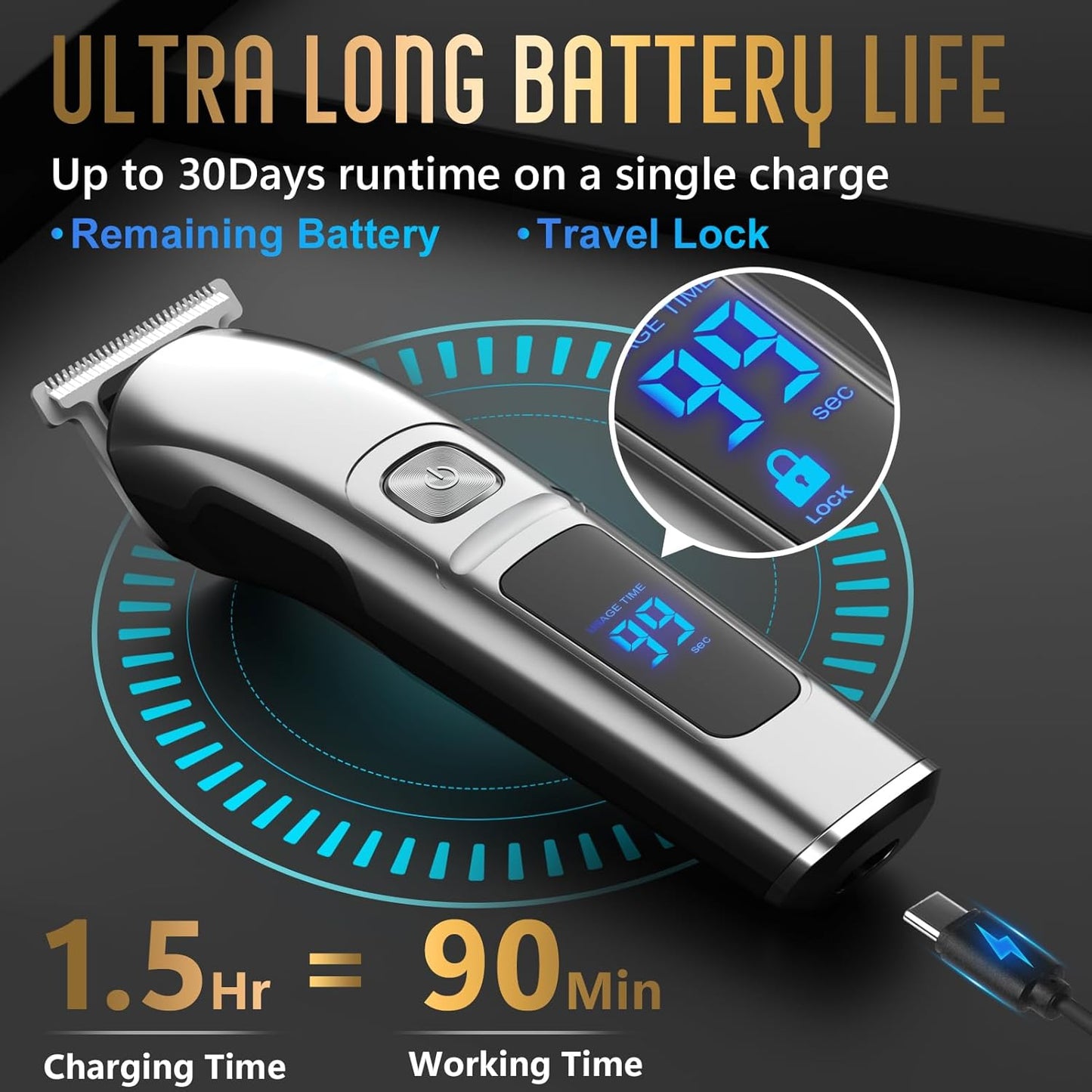 Ufree Beard Trimmer - Waterproof Electric Razor for Face, Nose & Body Grooming | Cordless Hair Clippers