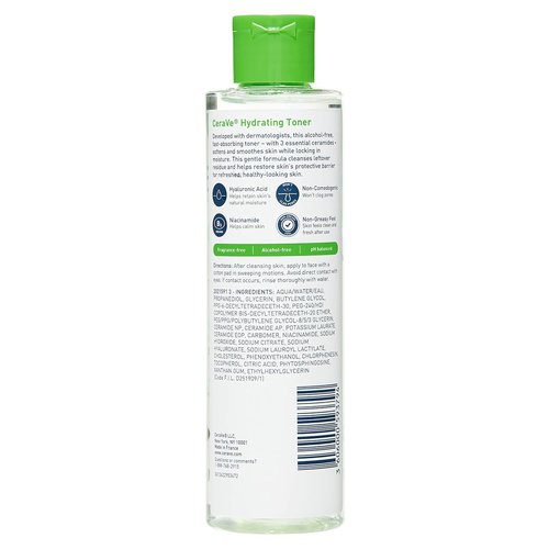 CeraVe Hydrating Toner - Non-Alcoholic Formula with Hyaluronic Acid & Niacinamide | 6.8 Fl Oz for Sensitive Skin
