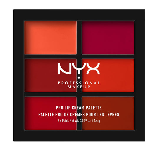 NYX PROFESSIONAL MAKEUP Pro Lip Cream Palette, The Reds, 0.317 Ounce