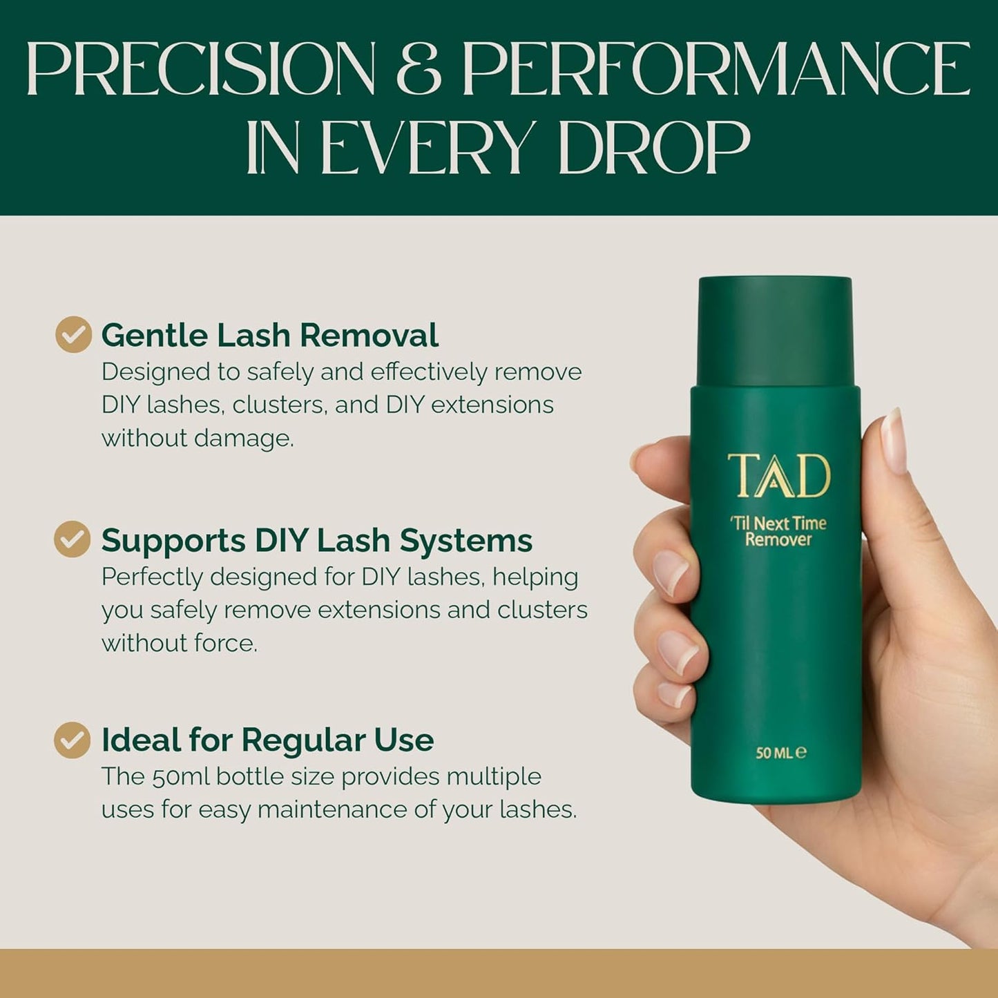 TAD Beauty DIY Lash Remover - Unseals Eyelash Adhesive for Easy Removal - 50ml, Made in South Korea