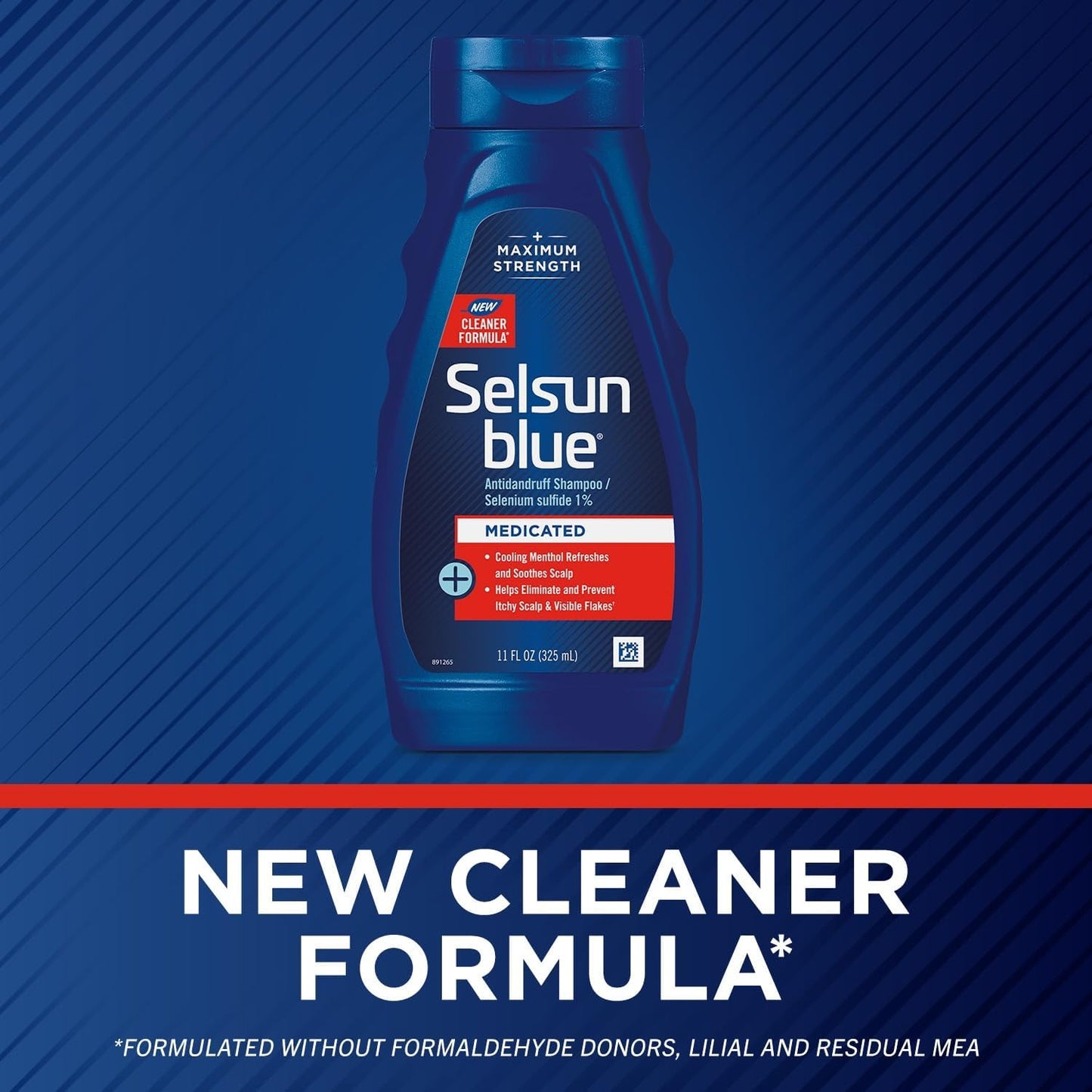 Selsun Blue Medicated Anti-Dandruff Shampoo - Maximum Strength with Menthol, 11 fl. oz. (Pack of 2)